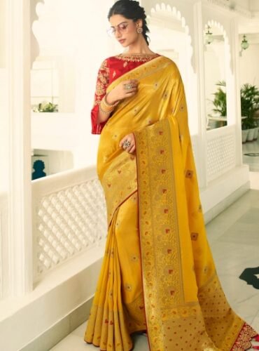Mustard-banarasi-silk-saree-with-blouse-6005