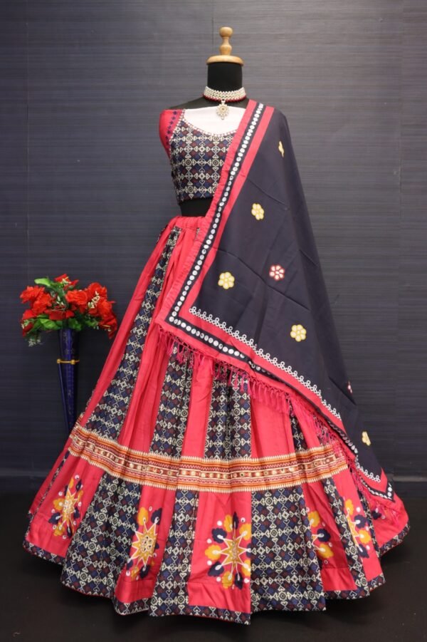 New Launching Digital Print Chaniya Choli with Full Mirror Work