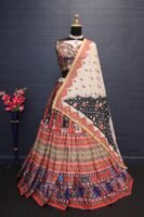 Multi Color Digital Print Chaniya Choli with Full Mirror Work
