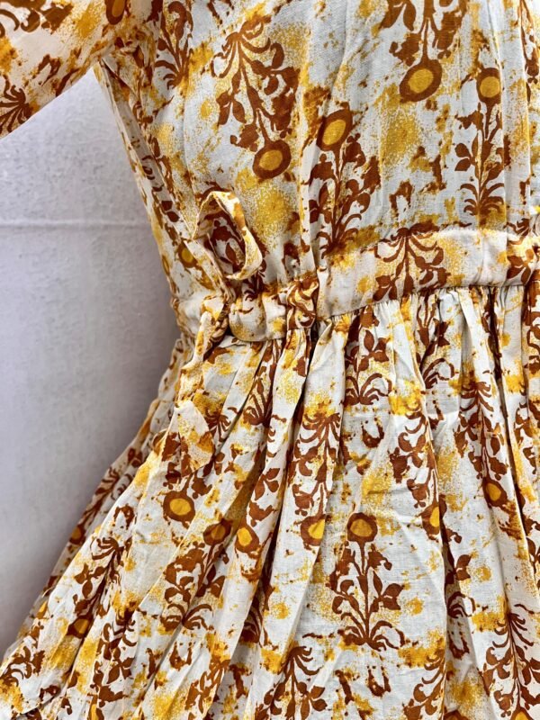 Women Western One Piece Jaipuri Cotton With Adjustable Belt Beautiful Floral Print