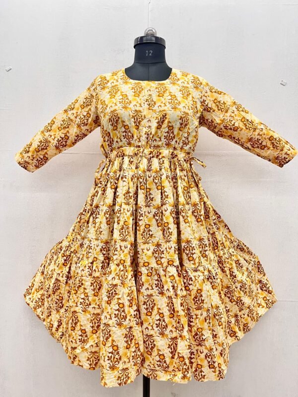 Women Western One Piece Jaipuri Cotton With Adjustable Belt Beautiful Floral Print