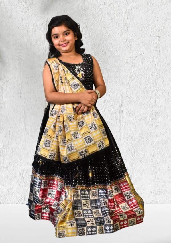 Cutiepie Girls Lehenga Choli Set, Fully Stitched, Mirror Work