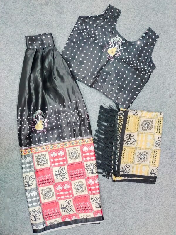 Cutiepie Girls Lehenga Choli Set, Fully Stitched, Mirror Work