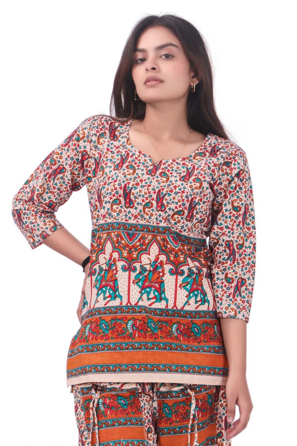 Fancy Pure Cotton Fabric Harem Top Set