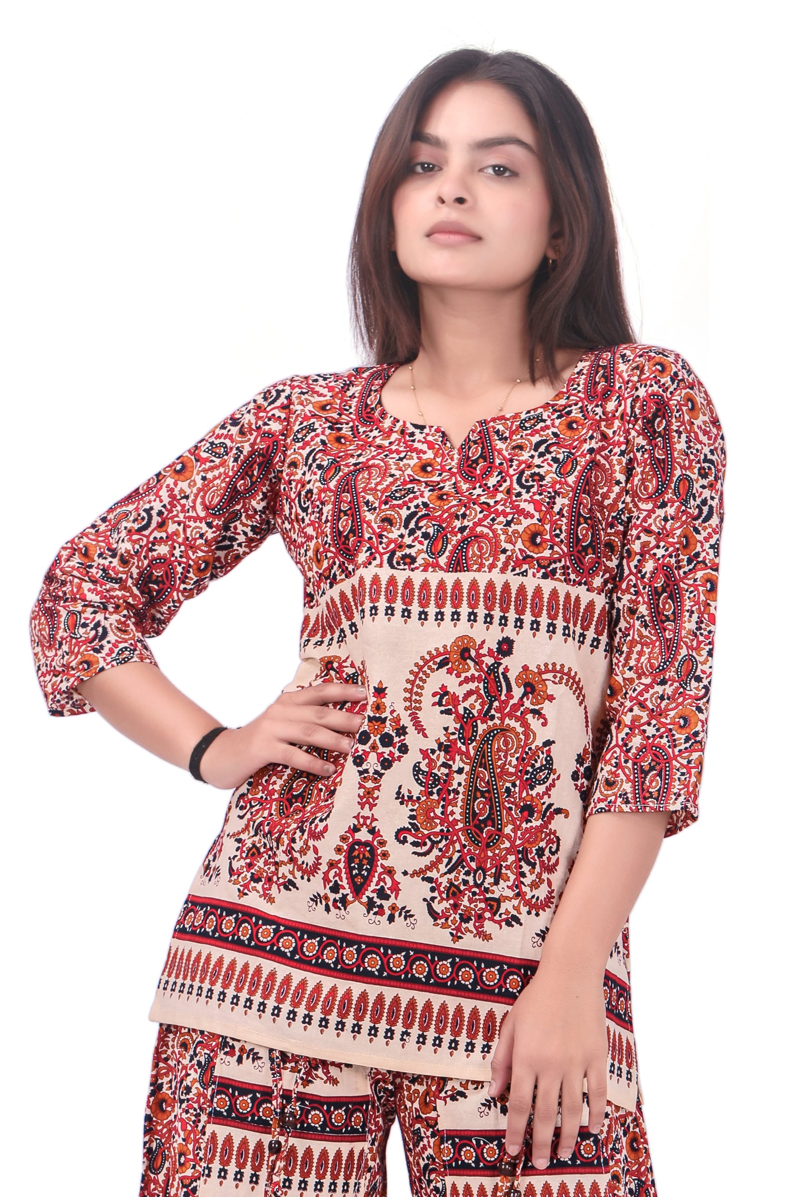 Pretty Pure Cotton Fabric Harem Top Set