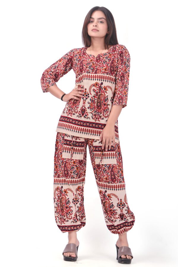 Pretty Pure Cotton Fabric Harem Top Set