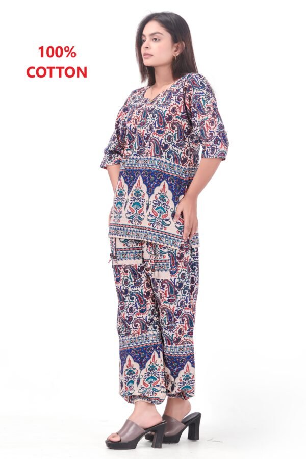 Satrangi Pure Cotton Fabric Harem Top Set