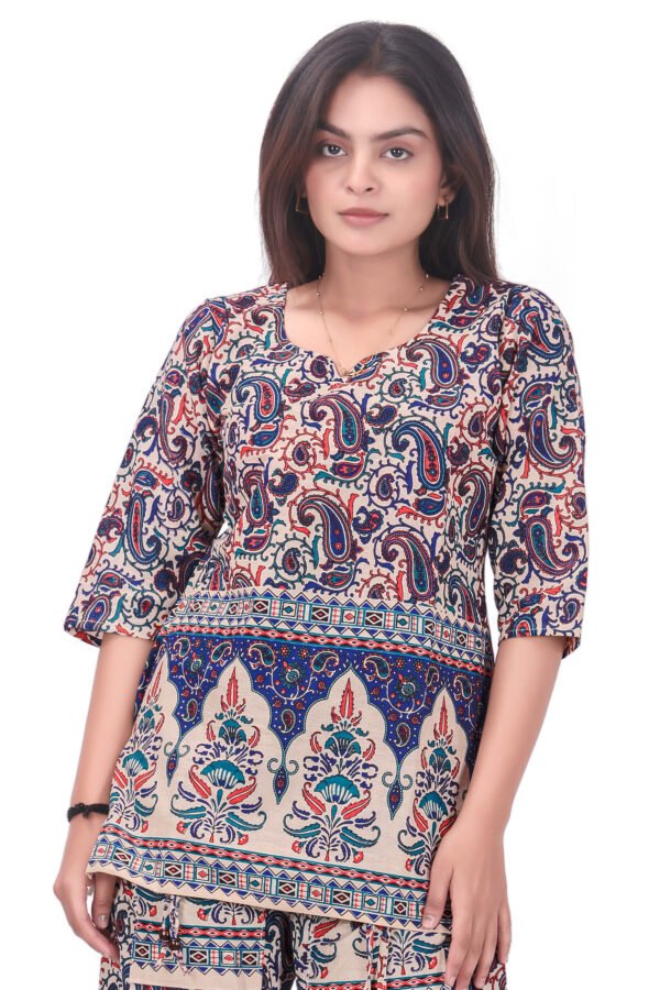 Satrangi Pure Cotton Fabric Harem Top Set