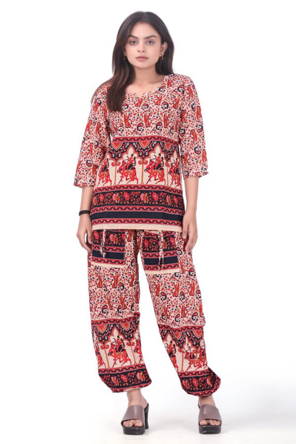 Fancy Pure Cotton Fabric Harem Top Set